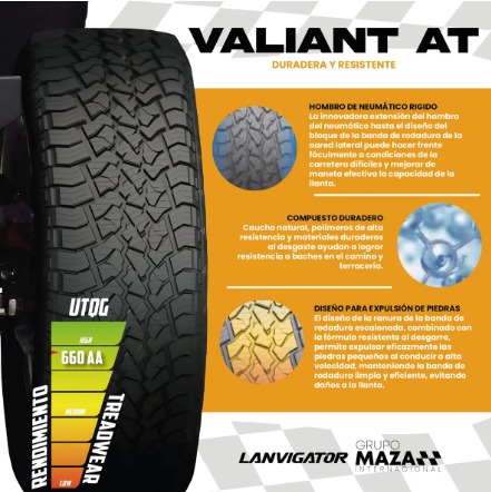 LLANTA 205/70 R16 LANVIGATOR VALIANT AT 97H